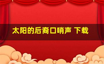 太阳的后裔口哨声 下载